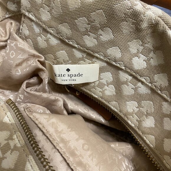 Large Kate Spade Tote Bag Brown Leather & Canvas W/ Wallet & Dust Bag - Picture 13 of 13